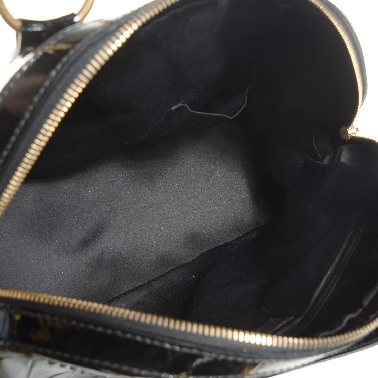 Patent Crocodile Embossed Large Muse Black