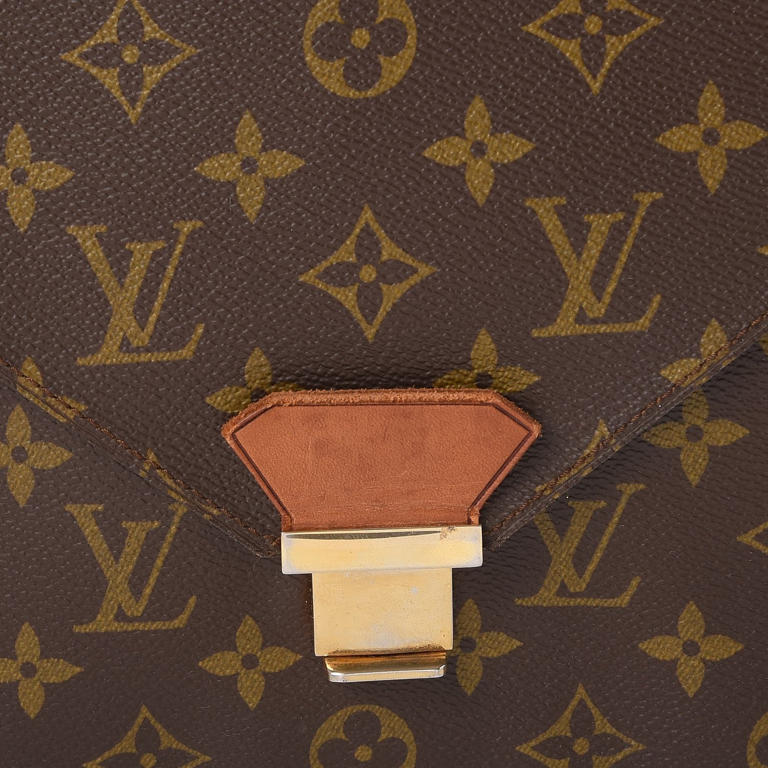 Louis Vuitton Monogram Poche Plate Envelope Clutch MM 12 of 17