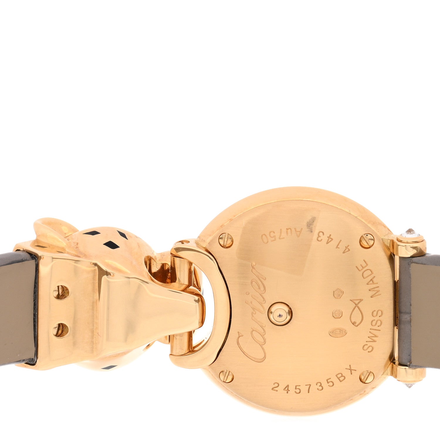 Cartier 18K Yellow Gold Alligator Diamond 23.6mm La Panthere Quartz Watch 4 of 5