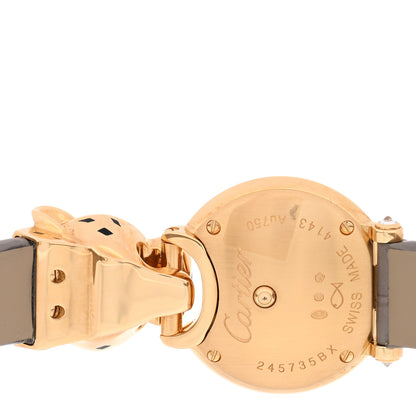 Cartier 18K Yellow Gold Alligator Diamond 23.6mm La Panthere Quartz Watch 4 of 5