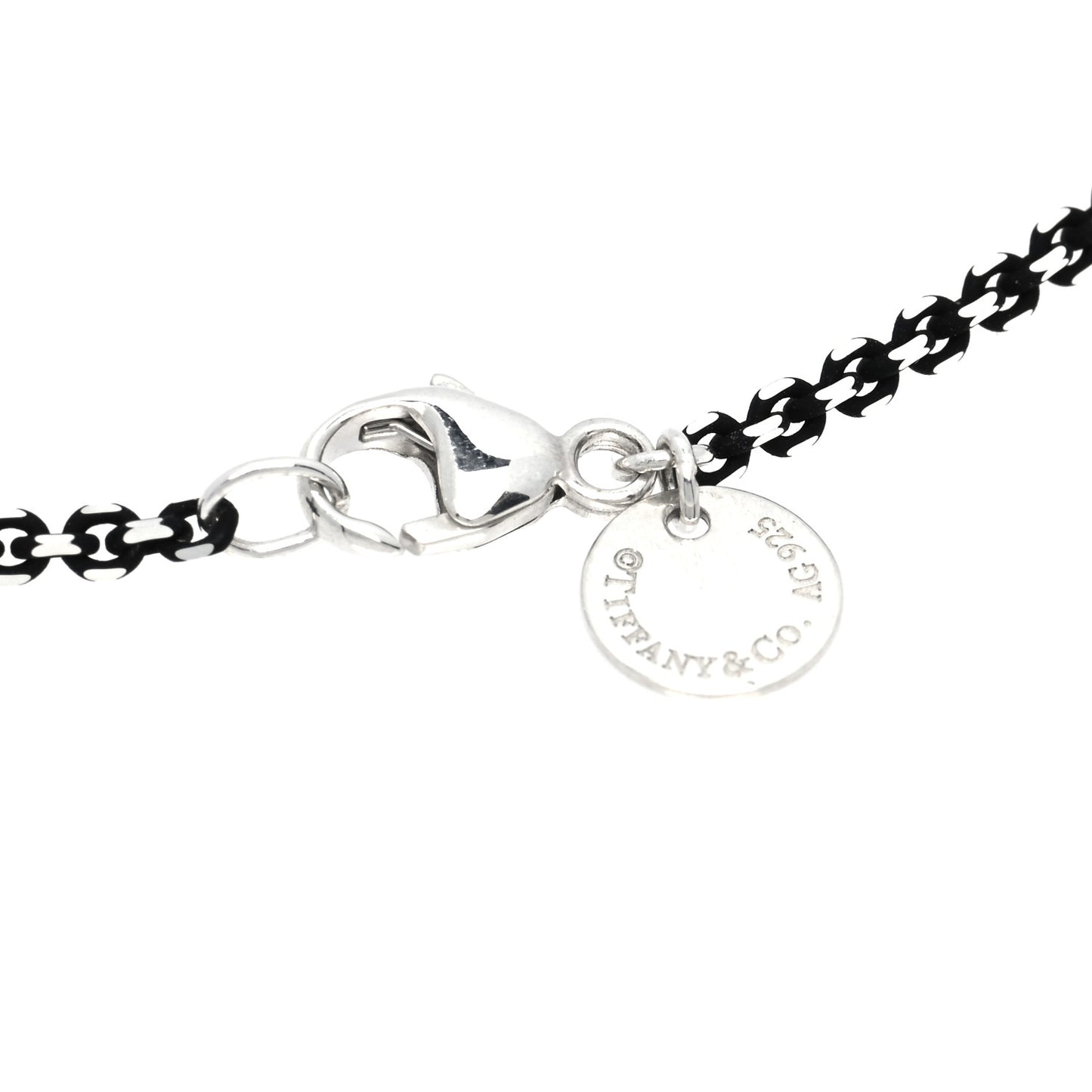 Sterling Silver Enamel 1.75mm Chain Necklace Black 30"