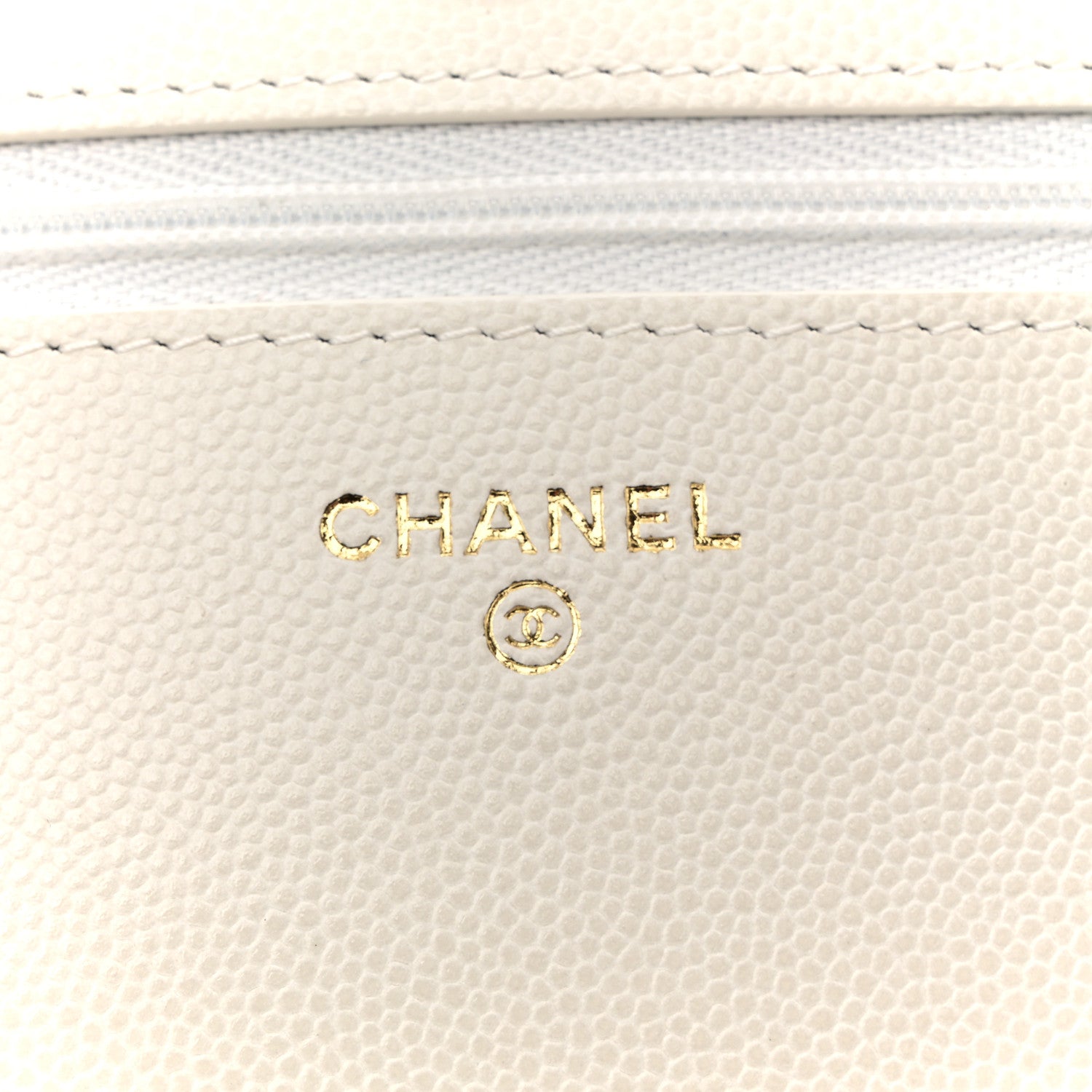 Chanel Caviar Quilted Chain CC Quilted Wallet On Chain WOC White 6 of 12