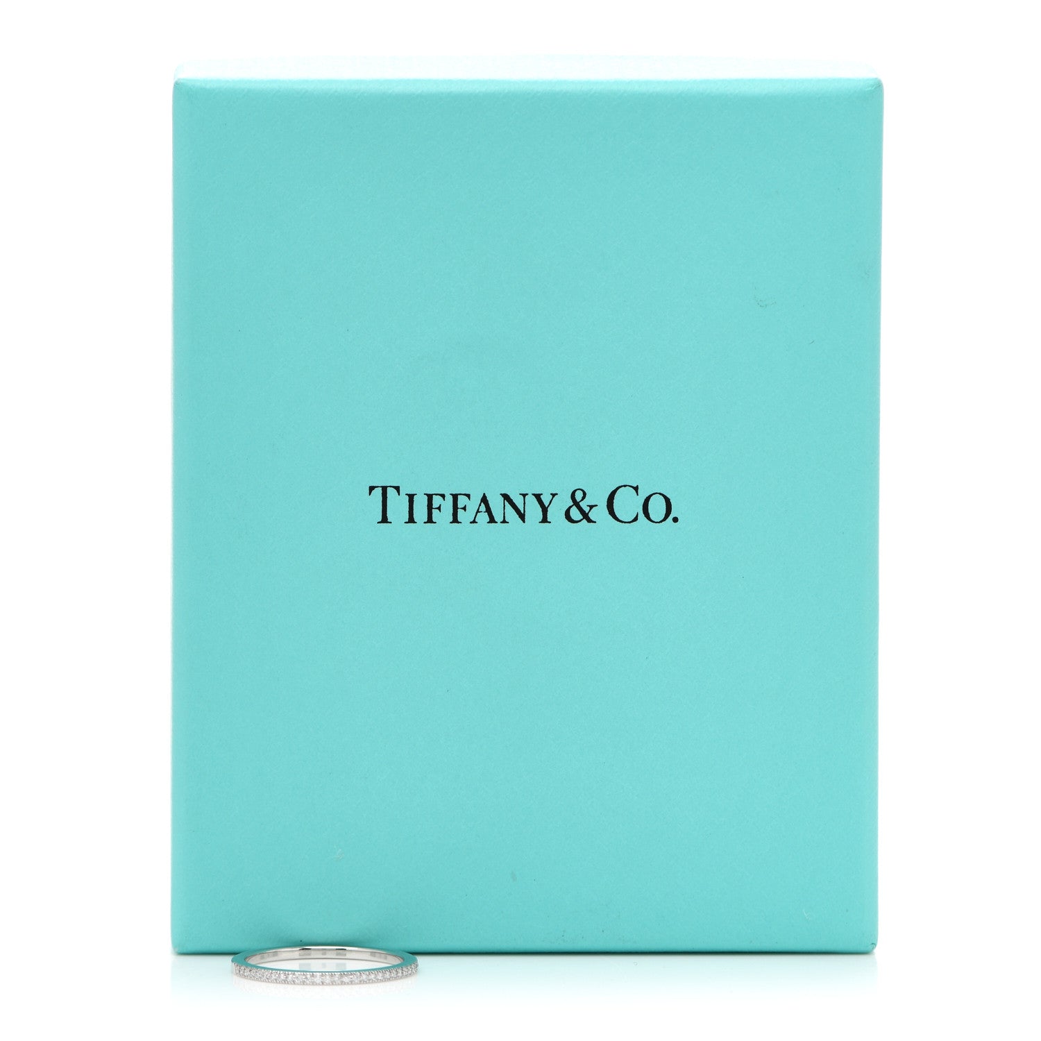 Tiffany Platinum Diamond Lucida Half Circle Wedding Band Ring 53 6.5 5 of 5