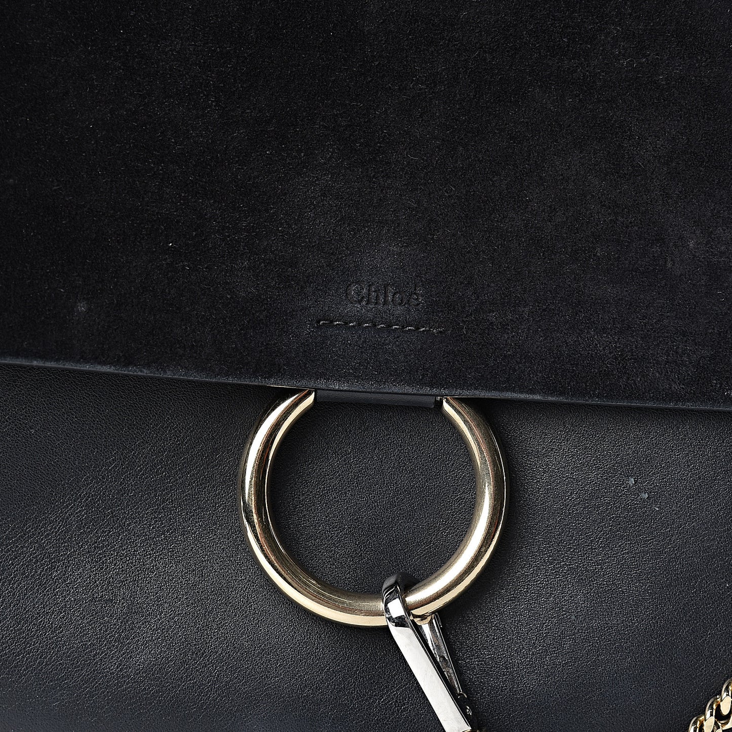Suede Calfskin Medium Faye Shoulder Bag Black