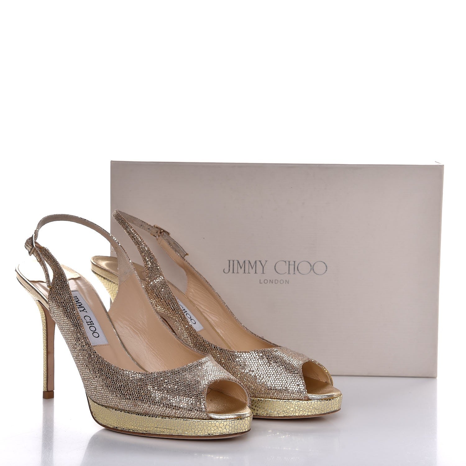 Jimmy Choo Glitter Fabric Nova Pumps 39.5 Gold 10 of 10