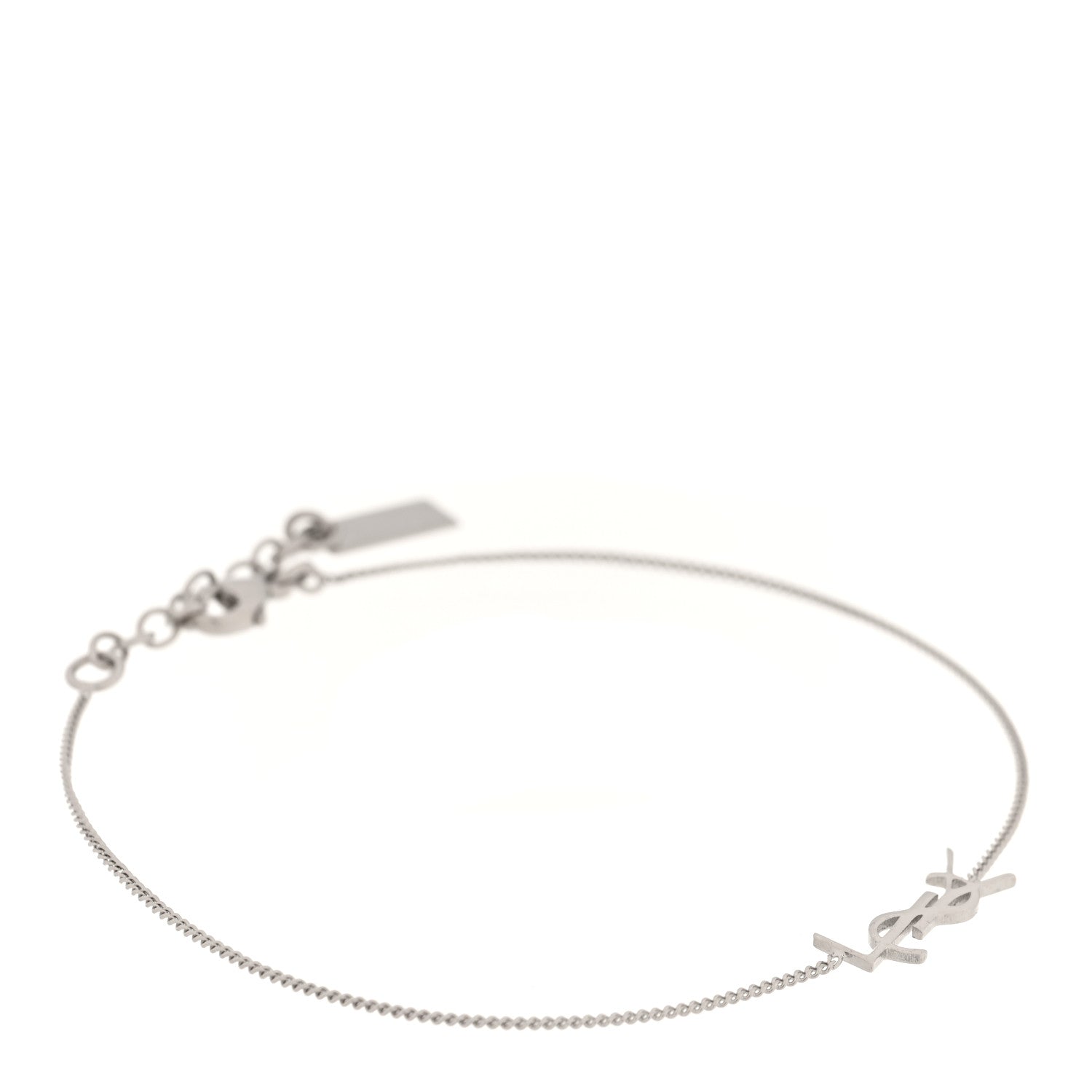 Saint Laurent Brass Monogram Charm Bracelet Mirror 1 of 4