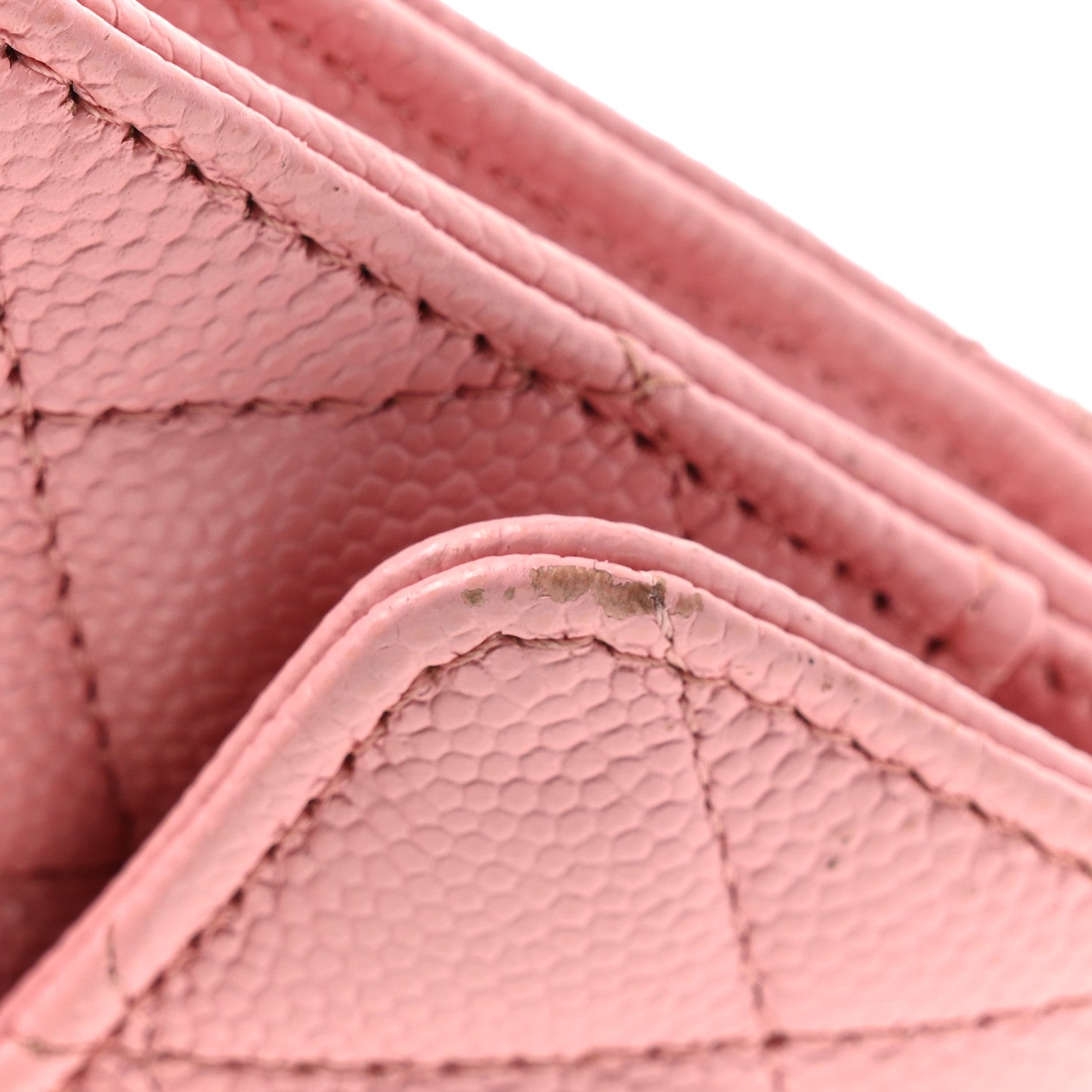 Chanel Caviar Quilted Flap Card Holder Wallet Light Pink 10 of 13