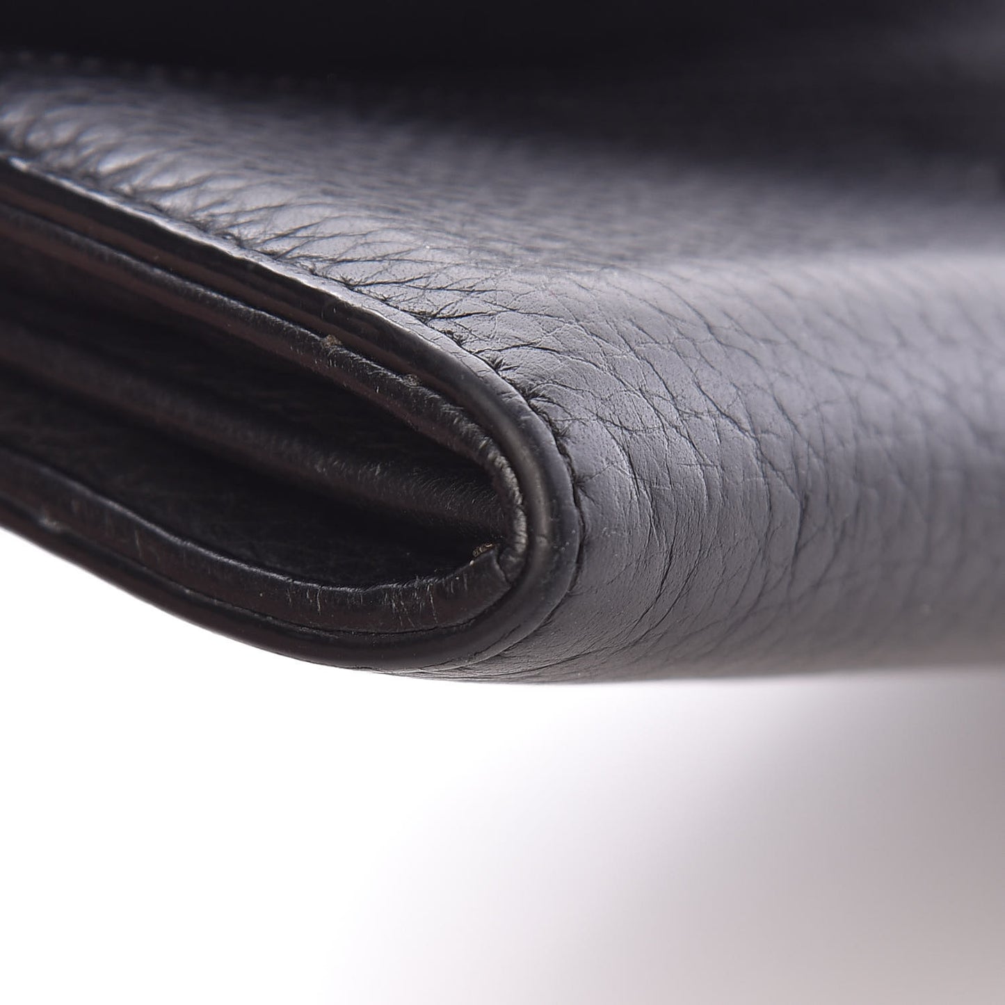 Grained Calfskin Continental Wallet Black