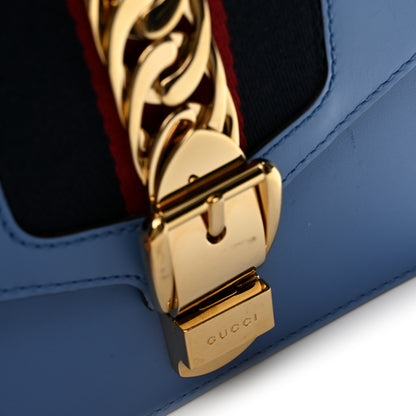 Gucci Calfskin Mini Sylvie Chain Shoulder Bag Clear Sky Blue 12 of 15
