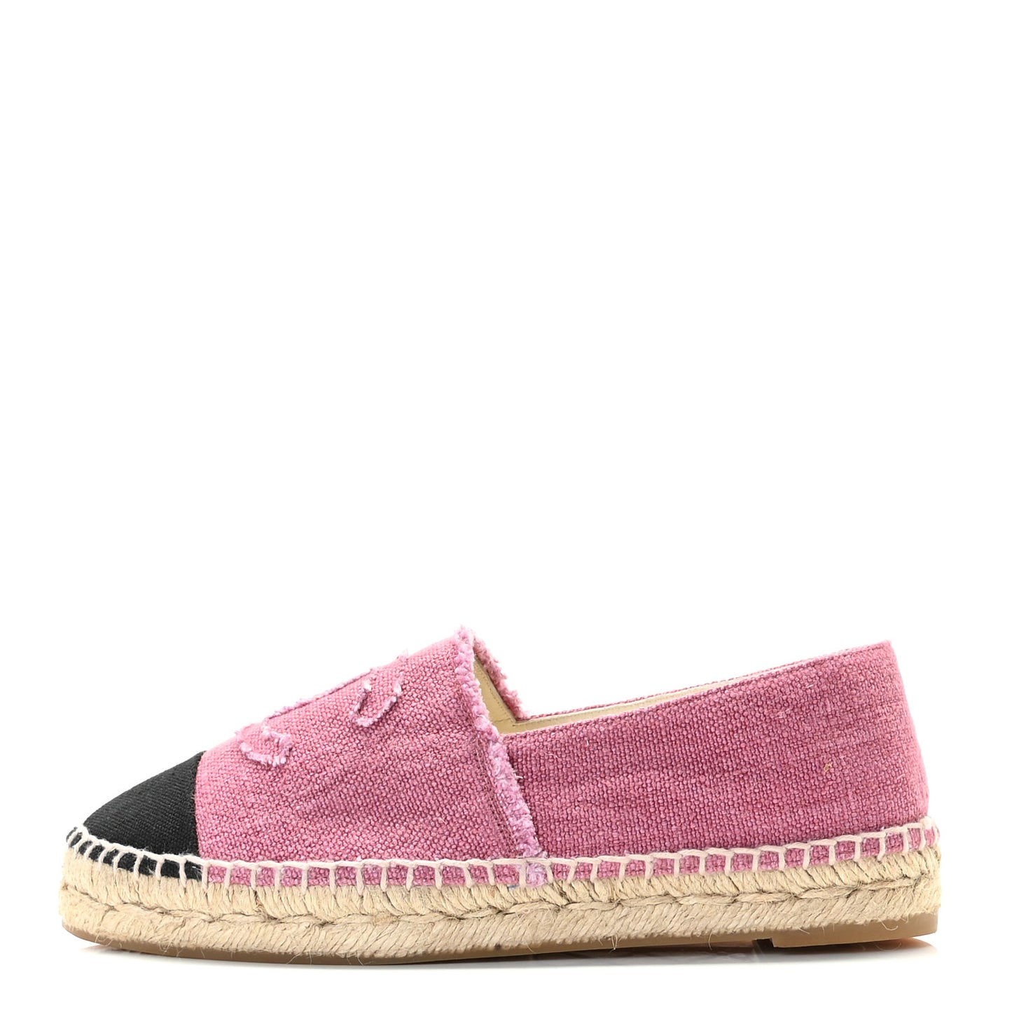 Linen CC Espadrilles 38 Pink Black