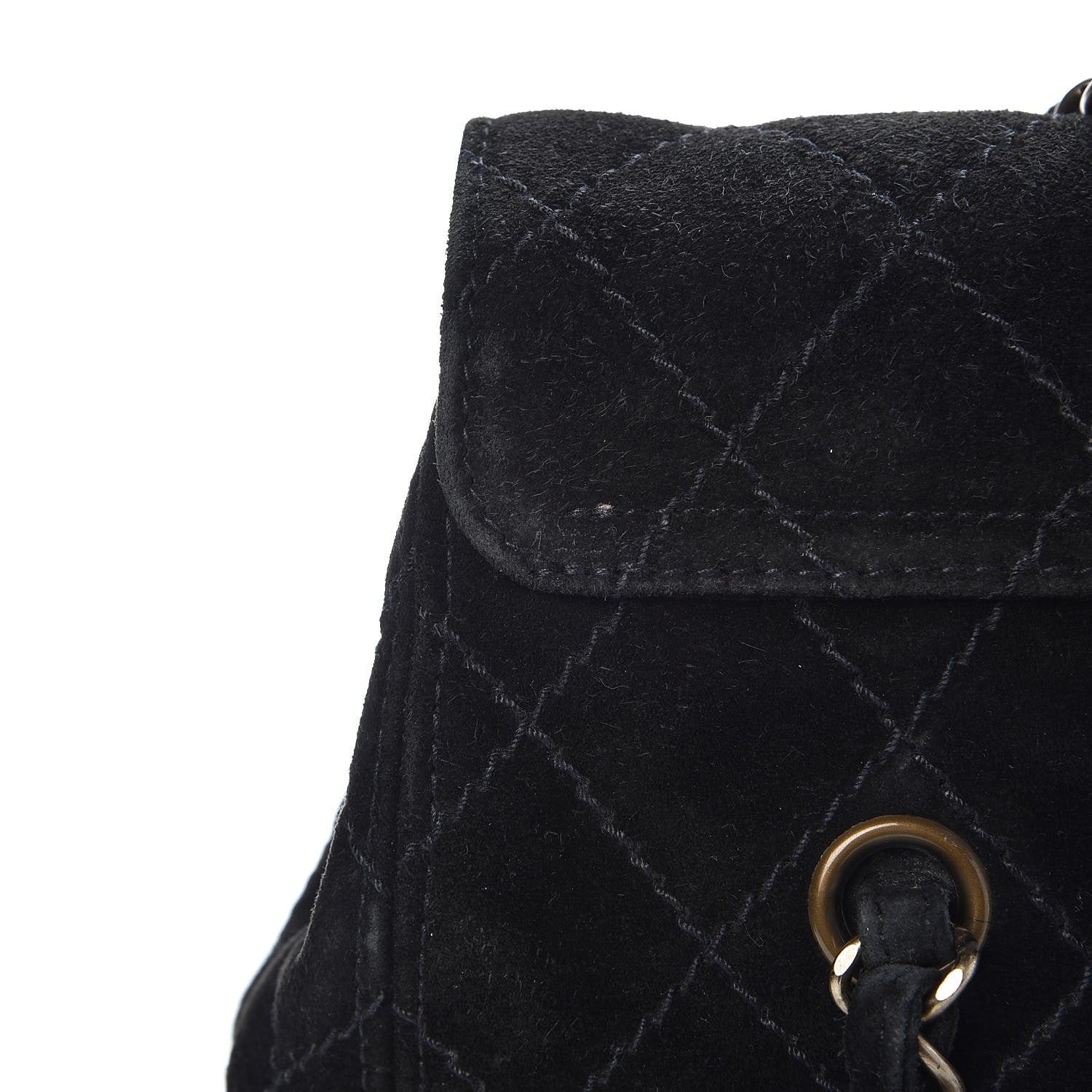 Chanel Suede Stitched Single Flap Black 10 of 15