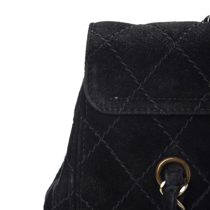 Chanel Suede Stitched Single Flap Black 10 of 15