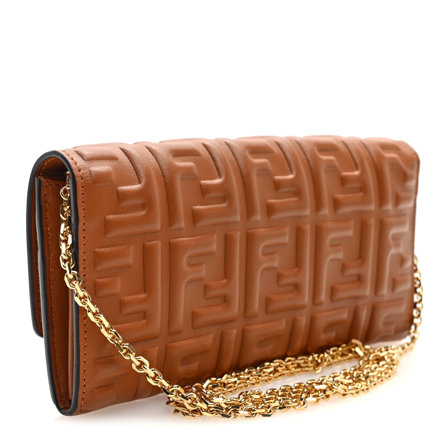 Nappa Matisse FF Embossed Continental Wallet On Chain Coloniale