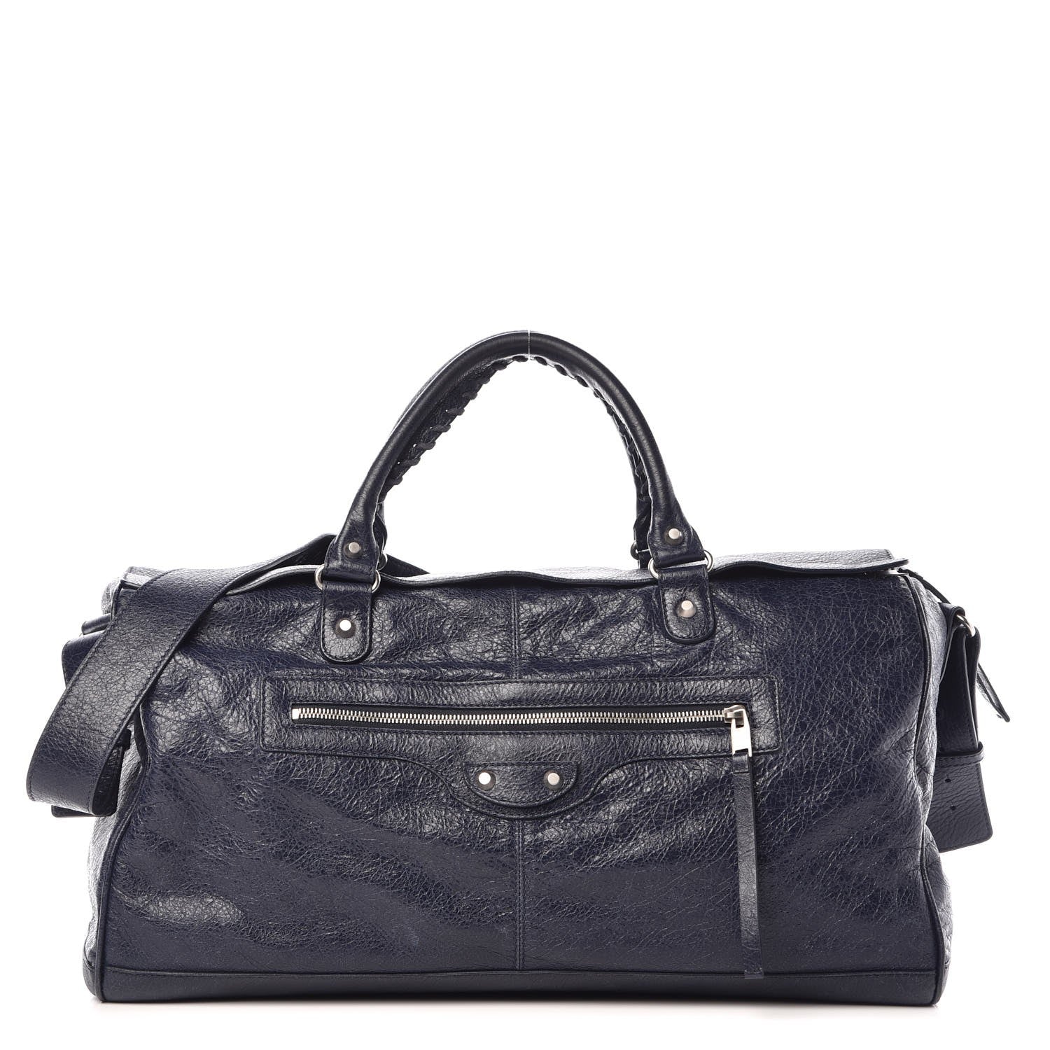 Balenciaga Agneau Classic Silver Hardware S Squash Boston Bleu Nuit Dark Sea 1 of 8