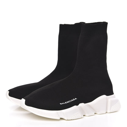 Balenciaga Neoprene Knit Mens Speed Sock Sneakers 39 Black White 3 of 7