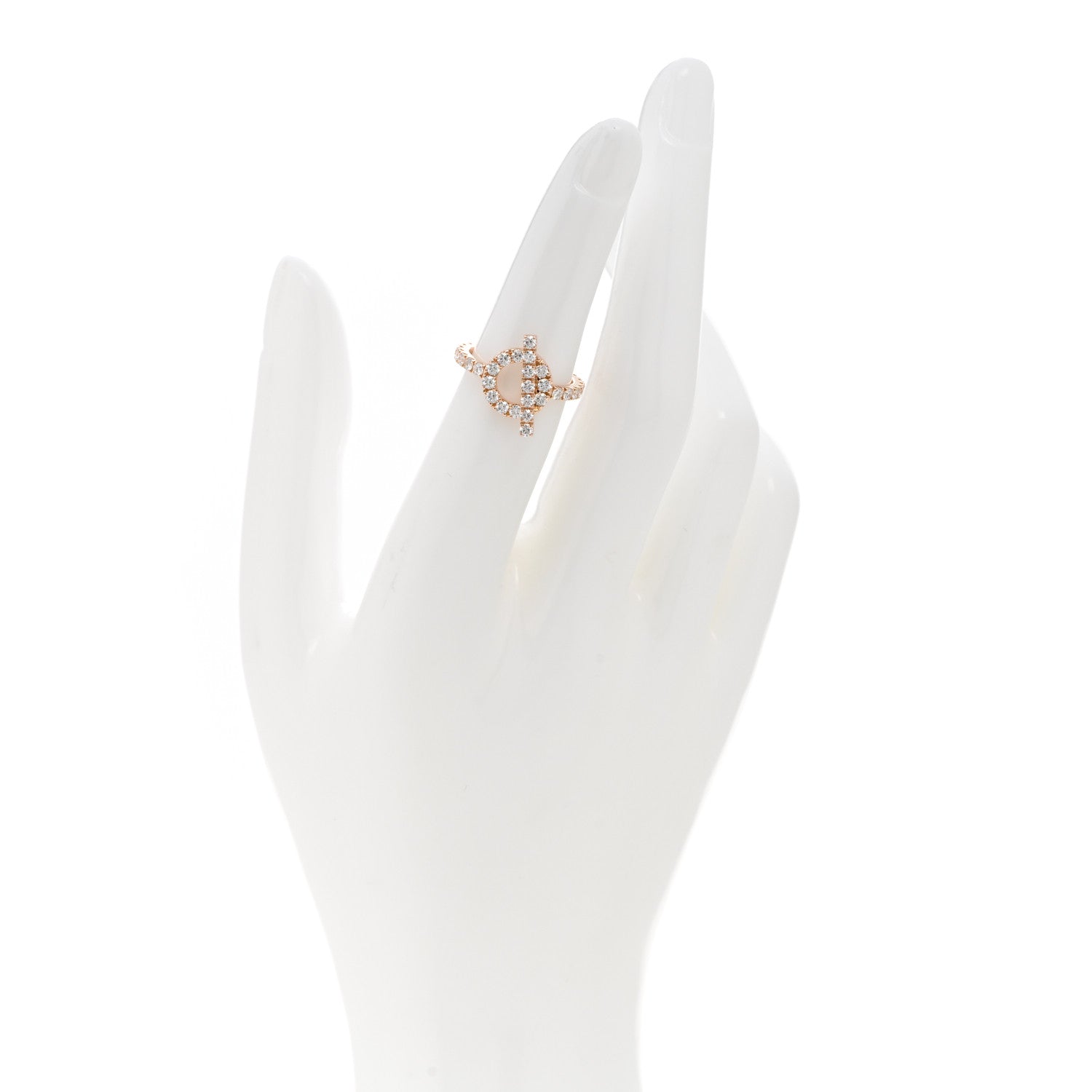 Hermes 18K Rose Gold Diamond Finesse Ring 49 4.75 2 of 7