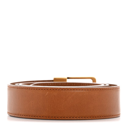Saint Laurent Lacquered Calfskin La 66 Buckle Belt 85 34 Brown 2 of 7