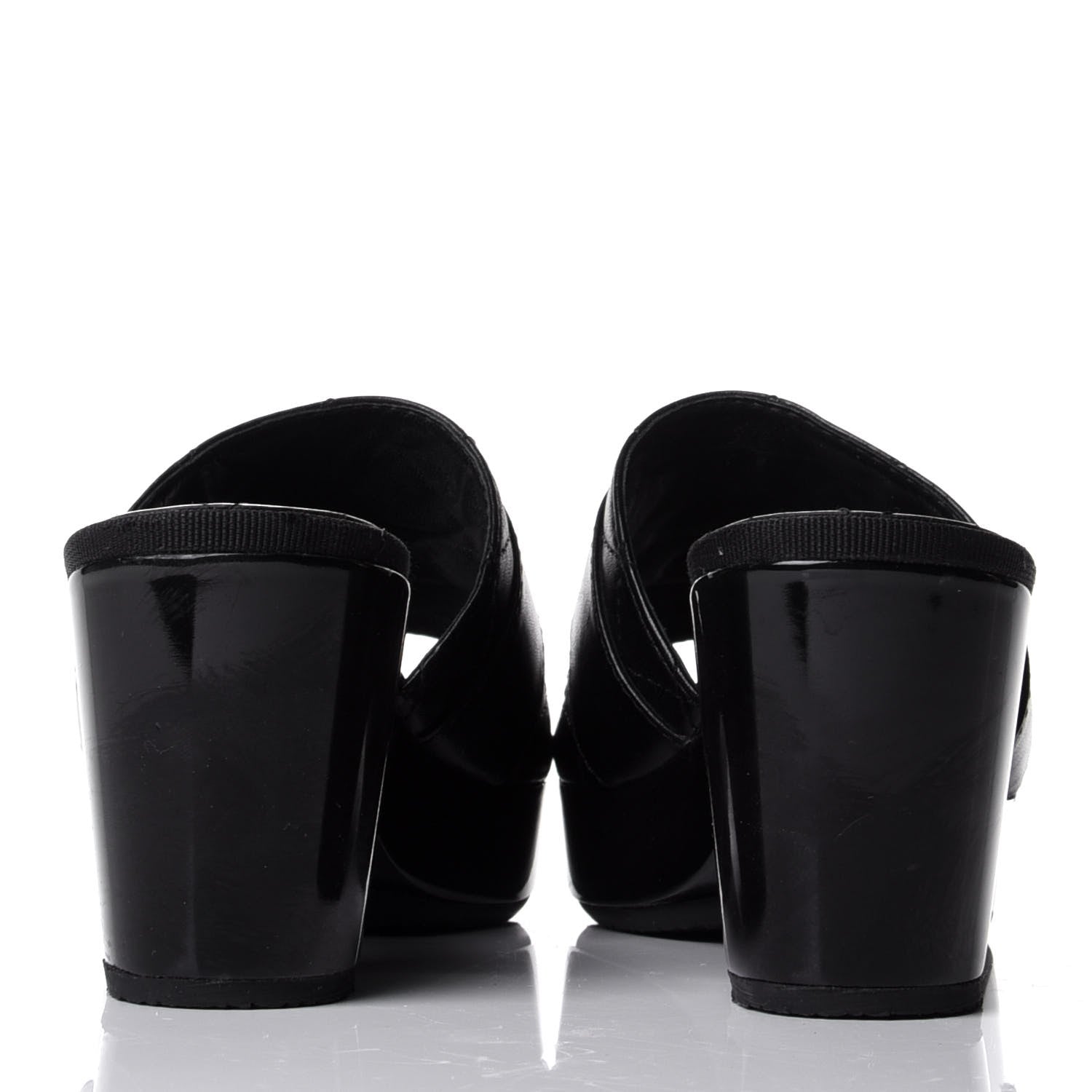 Chanel Lambskin Quilted Turn Lock CC Platform Mule 38 Black 6 of 12