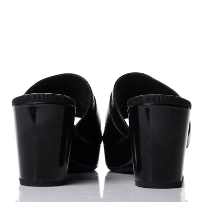 Chanel Lambskin Quilted Turn Lock CC Platform Mule 38 Black 6 of 12