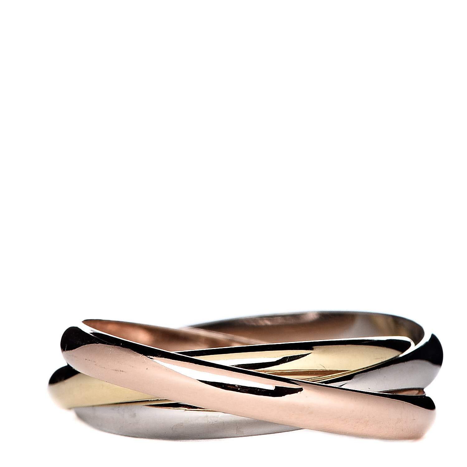 Cartier 18K Pink Yellow White Gold Small Trinity Ring 63 10.25 3 of 5