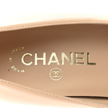 Chanel Lambskin Cap Toe Pumps 37.5 Beige Black 7 of 9