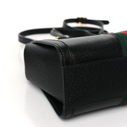 Gucci Textured Calfskin Web Small Ophidia Tote Bag Black 8 of 9