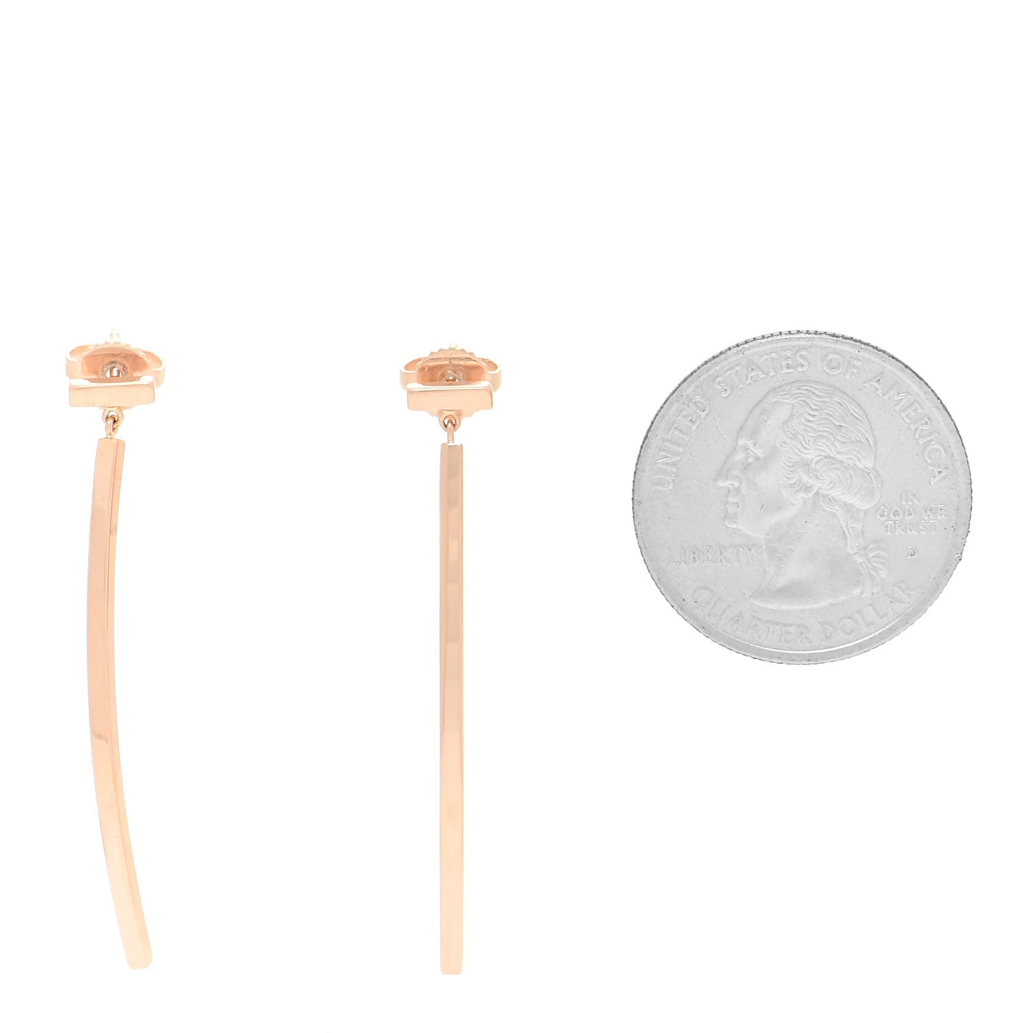 Tiffany 18K Rose Gold T Bar Earrings 2 of 7