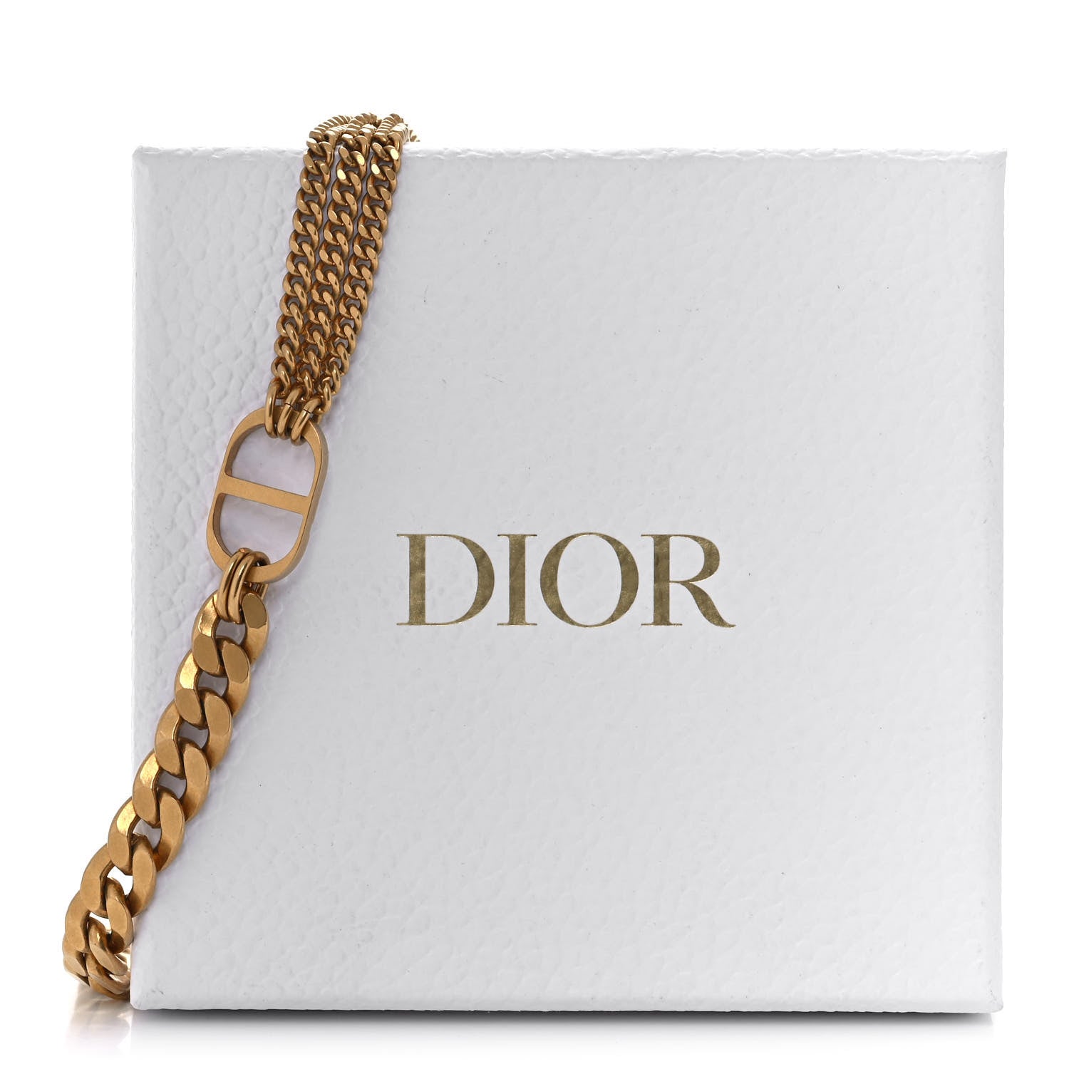 Christian Dior Metal Chain Choker Necklace Gold 6 of 6