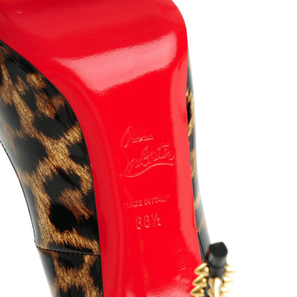 Christian Louboutin Patent Leopard New Very Prive Spikes 120 Pumps 36.5 Brown 8 of 8