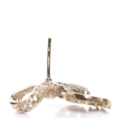 Chanel Crystal CC Bow Drop Earrings Gold 5 of 5