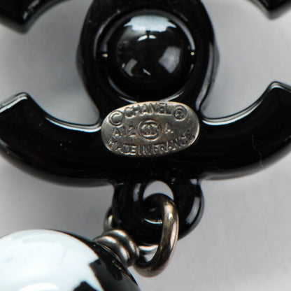Chanel Enamel Bead CC Coco Drop Earrings Black 4 of 5