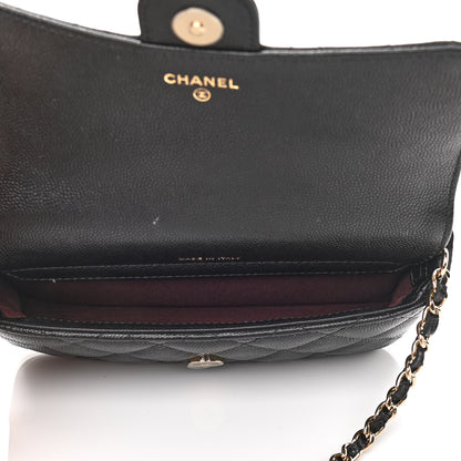 Chanel Caviar Quilted Flap Phone Holder With Chain Black 5 of 13