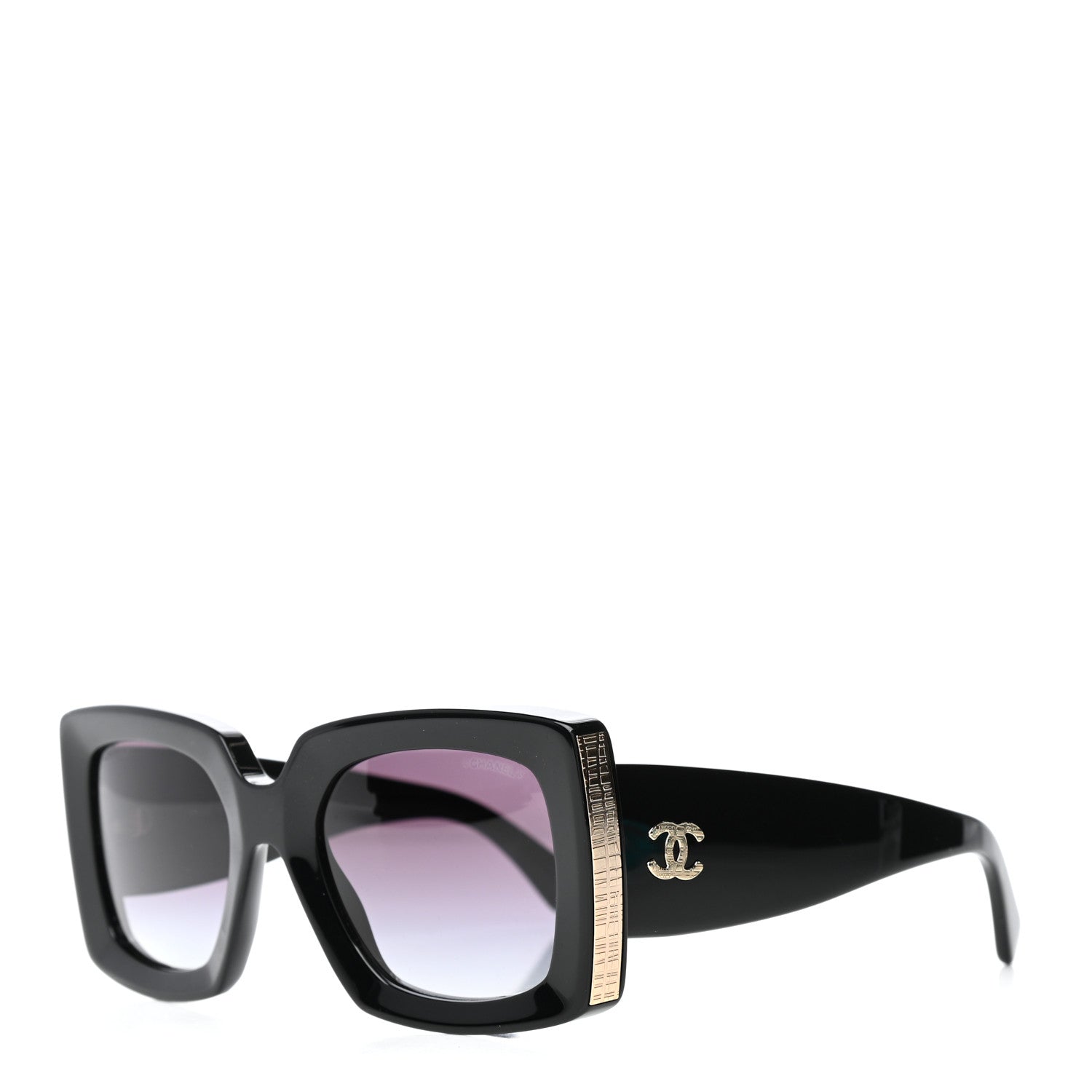 Chanel Acetate Rectangle Sunglasses 5435 Black 1 of 8