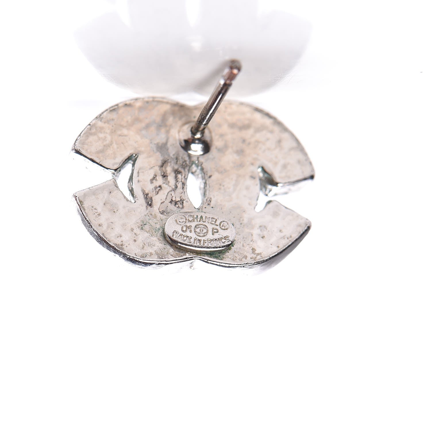 Chanel Baguette Crystal CC Earrings Silver 4 of 5