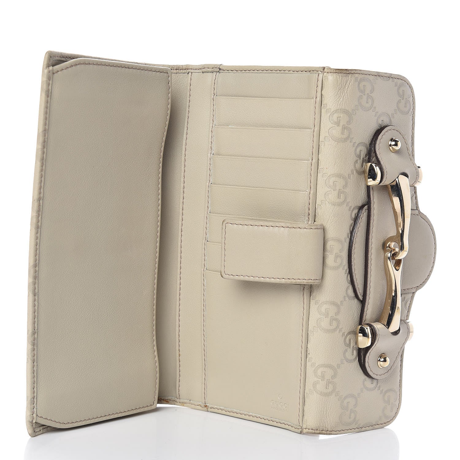 Gucci Guccissima Horsebit Continental Wallet Ivory 5 of 12