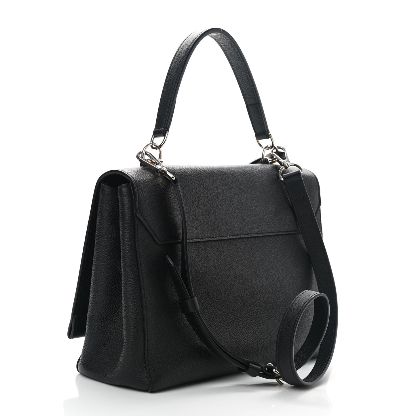 Soft Calfskin Lockme II Top Handle Black