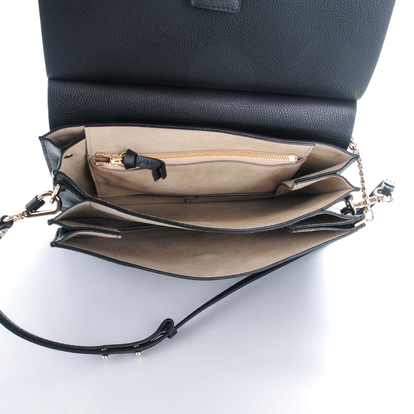 Calfskin Medium Faye Shoulder Bag Black