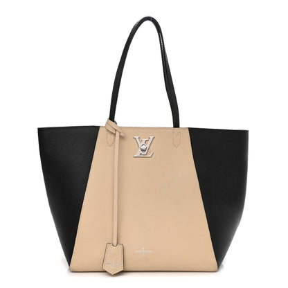 Louis Vuitton Calfskin Lockme Cabas Vanille Black 1 of 13