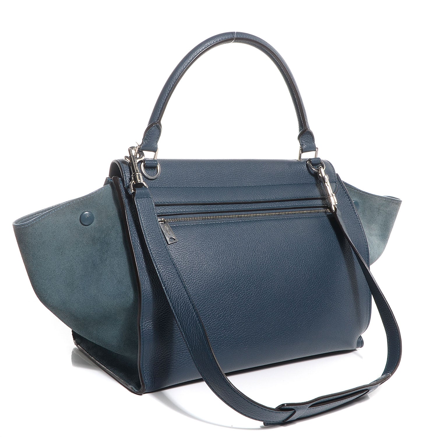 Celine Drummed Calfskin Suede Medium Trapeze Orage 3 of 9