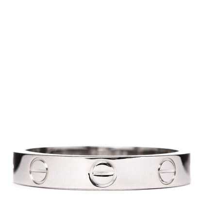 Cartier 18K White Gold 3.5mm LOVE Wedding Band Ring 54 6.75 1 of 5