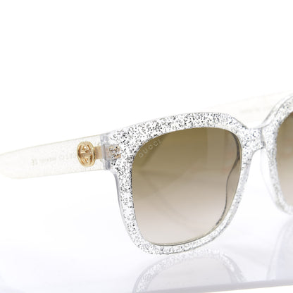 Gucci Acetate Glitter Sunglasses GG0034S Silver 7 of 8