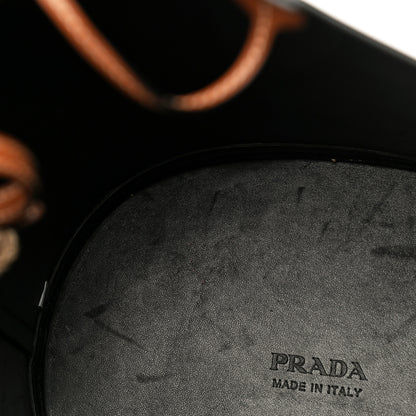 Prada City Calfskin Knotted Rope Bucket Bag Cognac 9 of 19