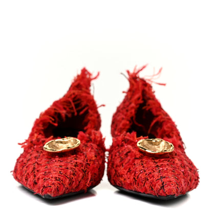 Balenciaga Tweed Point Toe Pumps 41 Crimson Red 2 of 7