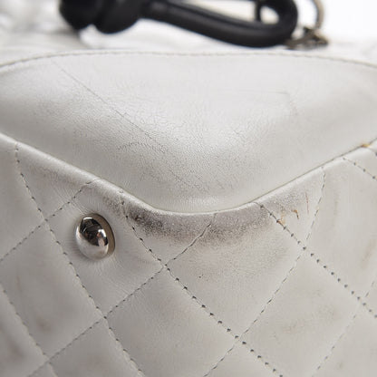 Chanel Calfskin Python Quilted Large Cambon Bowler White 11 of 26