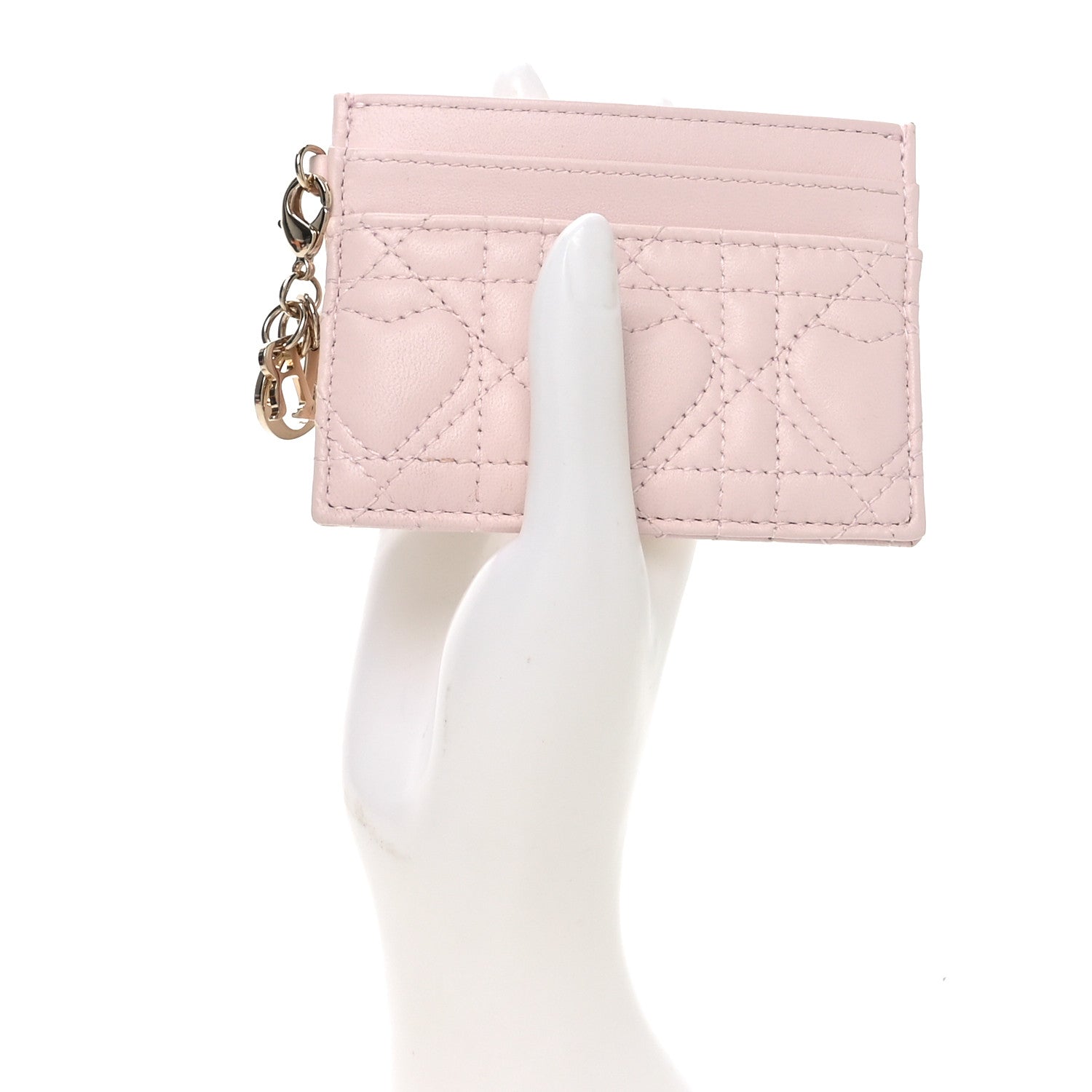 Christian Dior Lambskin Cannage DiorAmour Lady Dior Card Holder Pale Pink 2 of 7