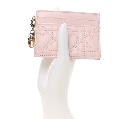 Christian Dior Lambskin Cannage DiorAmour Lady Dior Card Holder Pale Pink 2 of 7