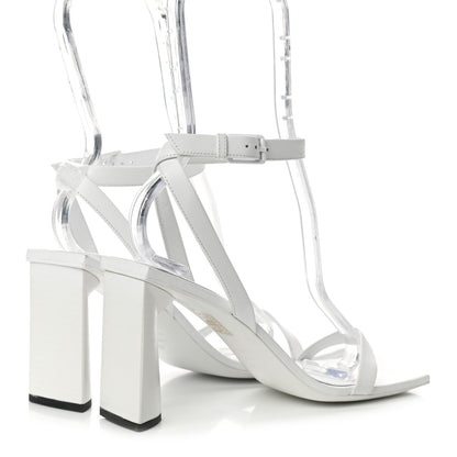 Balenciaga Smooth Calfskin Moon Square Toe 90mm Sandals 36 Optical White 4 of 10