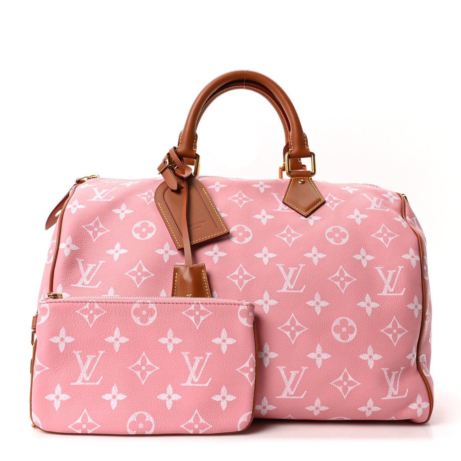 Louis Vuitton Calfskin Monogram Speedy P9 Bandouliere 40 Pink