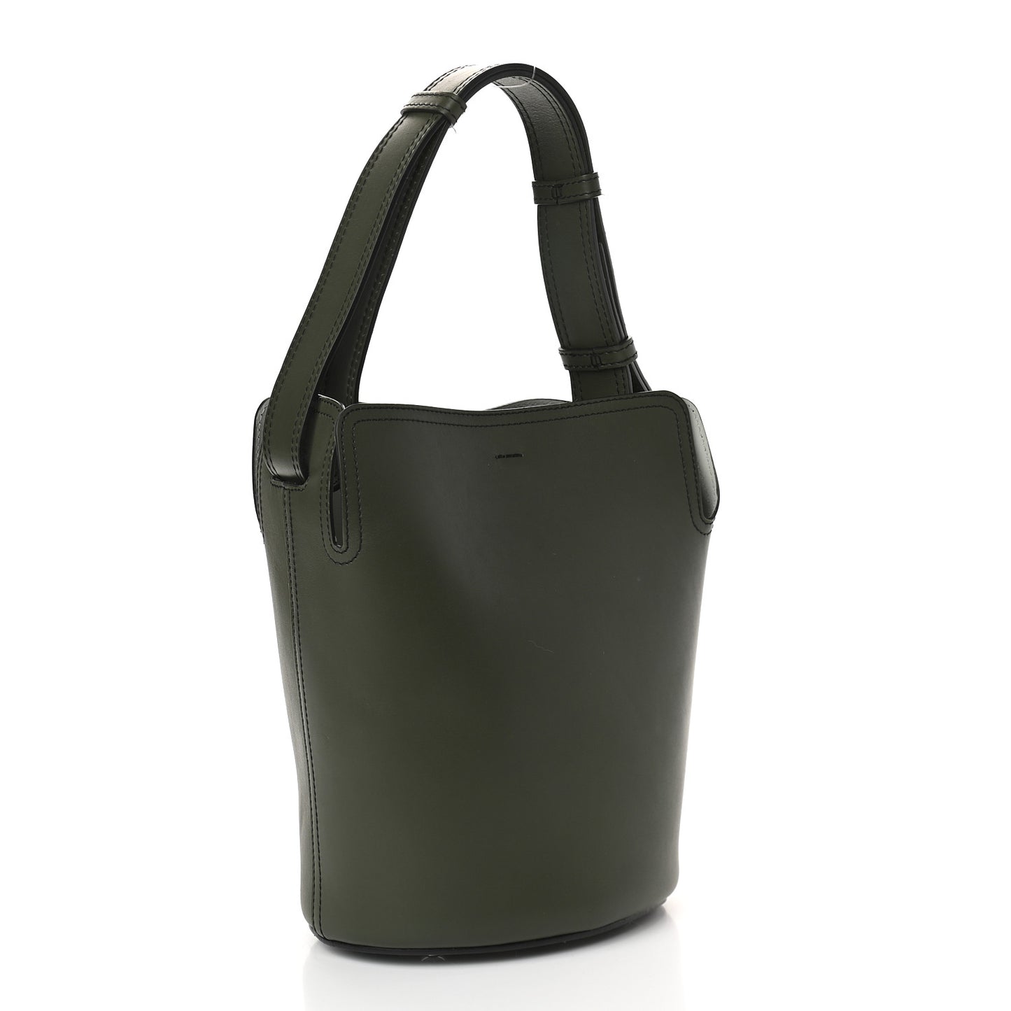 Supple Calfskin Small Bucket Dark Olive