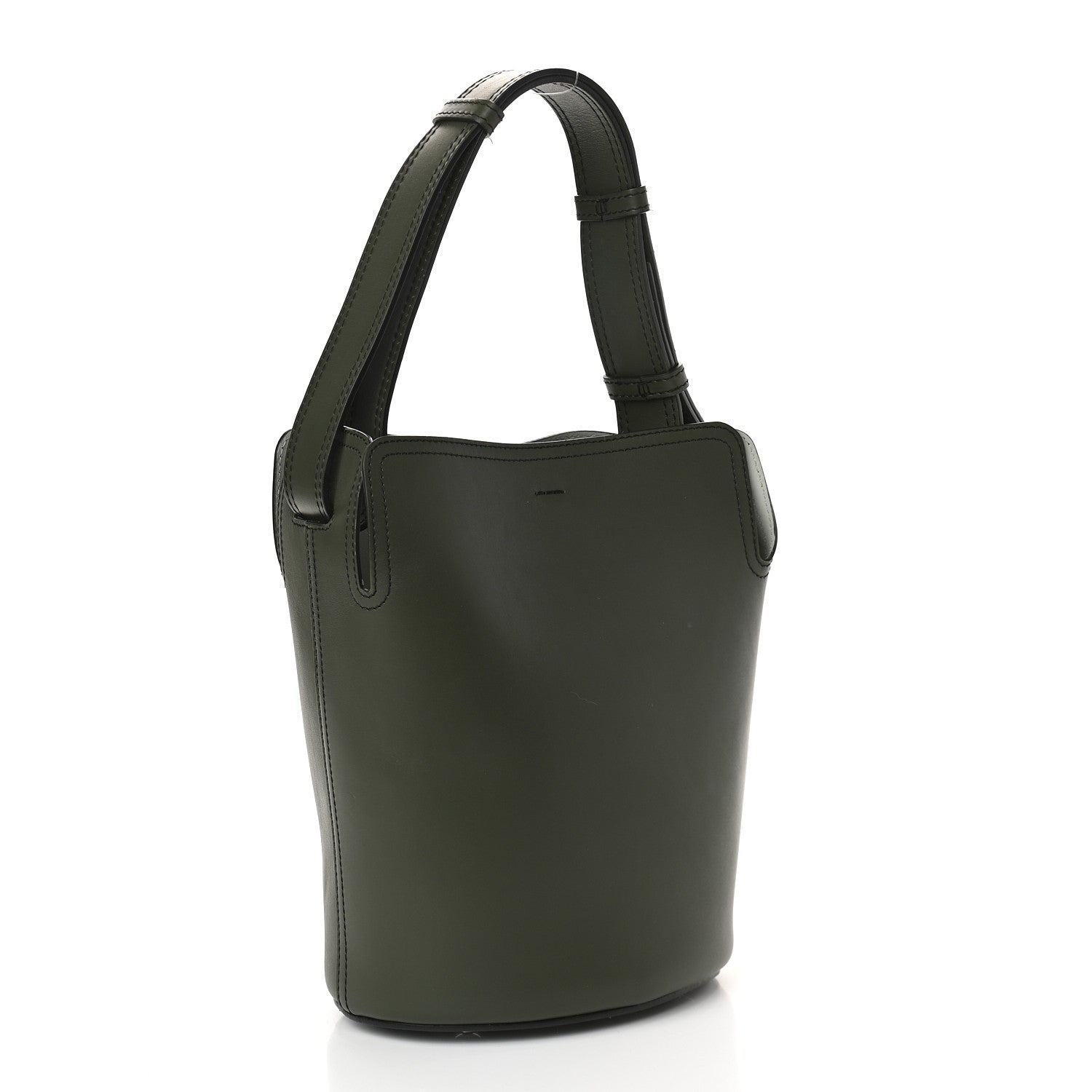 Burberry Supple Calfskin Small Bucket Dark Olive 4 of 8